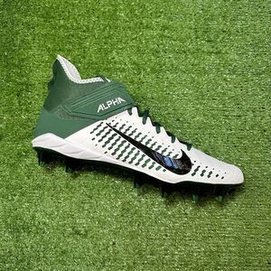 Nike Alpha Menace Pro 2 Mid Football Cleats White Green BV3945-107 Men's Size 13